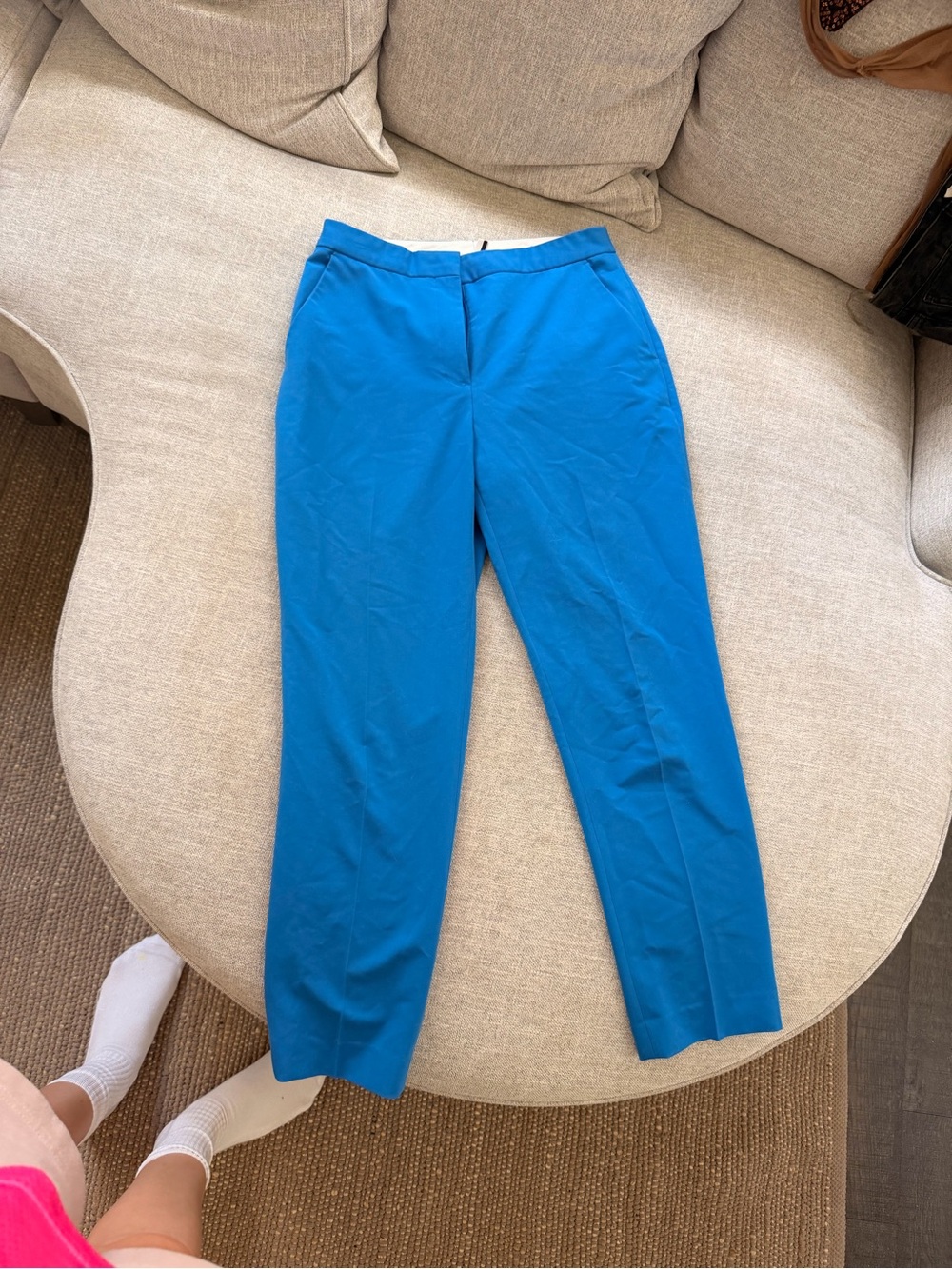 Topshop Bright Blue High-Waist Slim Trousers - Picture 2 of 3